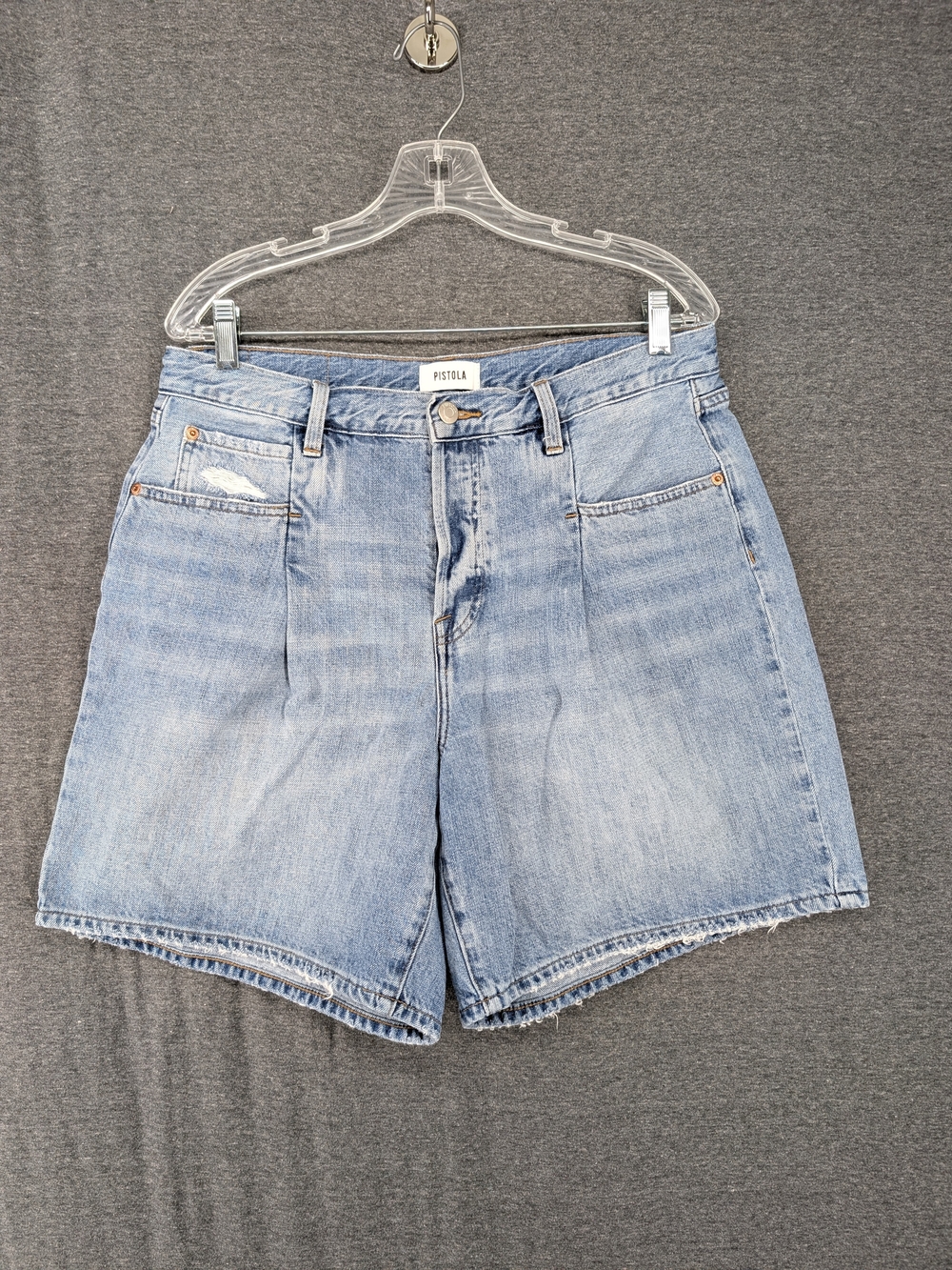 Distressed Pistola Frannie High Waist Pintuck Loose Fit Denim